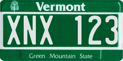 VT license plate XNX123