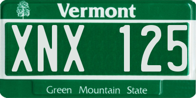 VT license plate XNX125