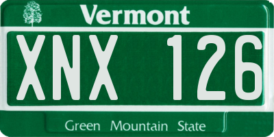 VT license plate XNX126