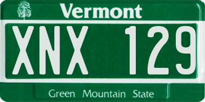 VT license plate XNX129