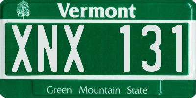 VT license plate XNX131