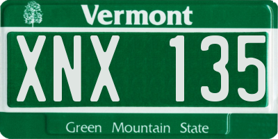 VT license plate XNX135