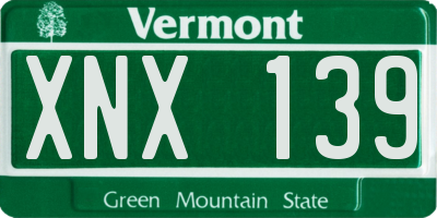 VT license plate XNX139
