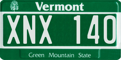 VT license plate XNX140