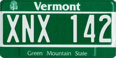 VT license plate XNX142