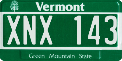 VT license plate XNX143