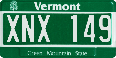VT license plate XNX149