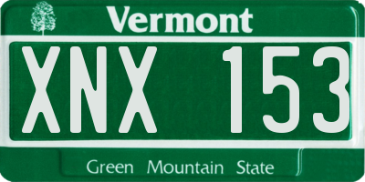 VT license plate XNX153