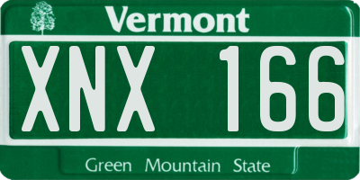 VT license plate XNX166