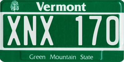 VT license plate XNX170