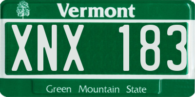 VT license plate XNX183