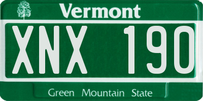 VT license plate XNX190