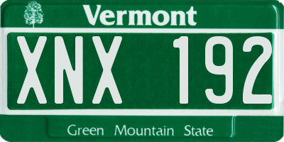 VT license plate XNX192