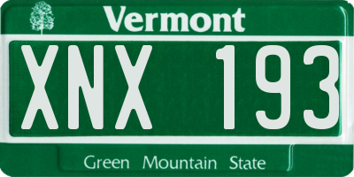 VT license plate XNX193