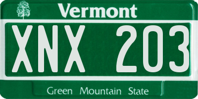 VT license plate XNX203