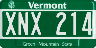 VT license plate XNX214