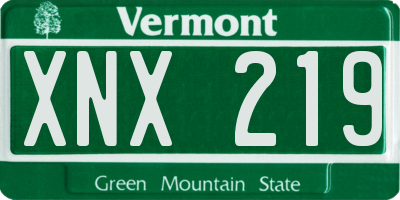 VT license plate XNX219