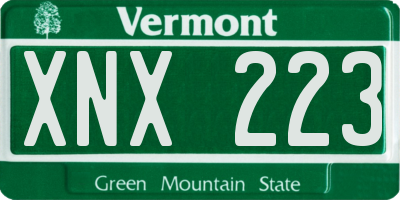 VT license plate XNX223