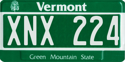 VT license plate XNX224