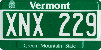 VT license plate XNX229