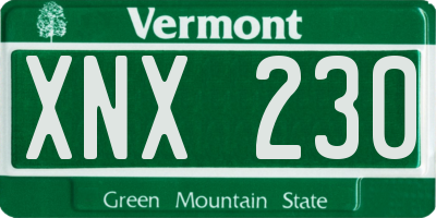 VT license plate XNX230