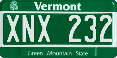 VT license plate XNX232