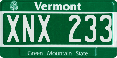 VT license plate XNX233