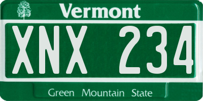 VT license plate XNX234