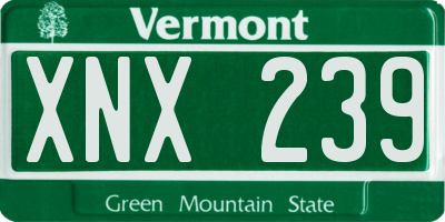 VT license plate XNX239