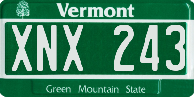 VT license plate XNX243