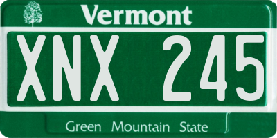 VT license plate XNX245