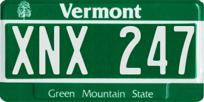 VT license plate XNX247