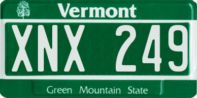 VT license plate XNX249