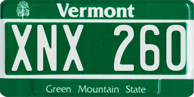 VT license plate XNX260