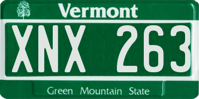 VT license plate XNX263