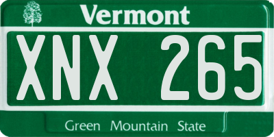 VT license plate XNX265