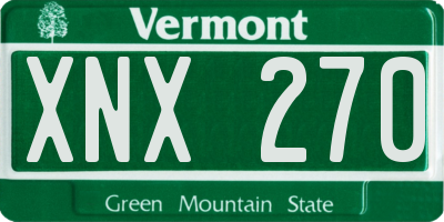 VT license plate XNX270