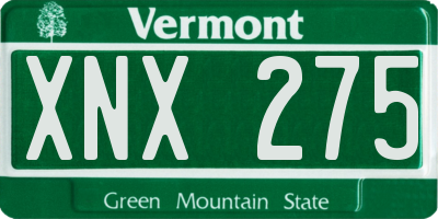 VT license plate XNX275