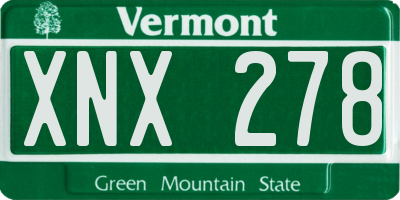 VT license plate XNX278