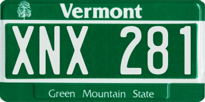 VT license plate XNX281