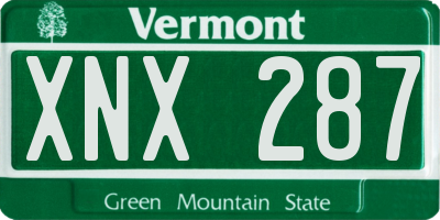 VT license plate XNX287