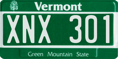 VT license plate XNX301