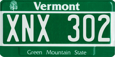 VT license plate XNX302