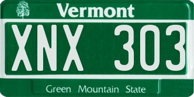 VT license plate XNX303