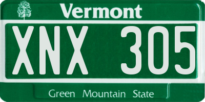 VT license plate XNX305