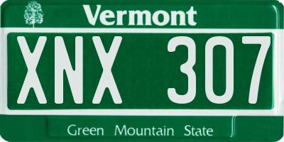 VT license plate XNX307