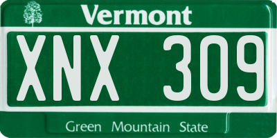 VT license plate XNX309