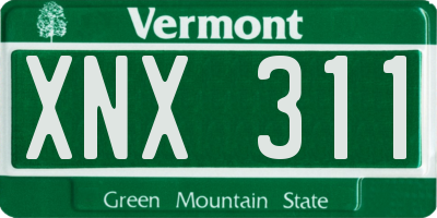 VT license plate XNX311