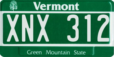 VT license plate XNX312