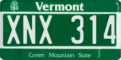VT license plate XNX314